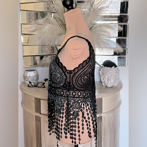 Black Embroidery Lace Top XS-S - Picture 7 of 14